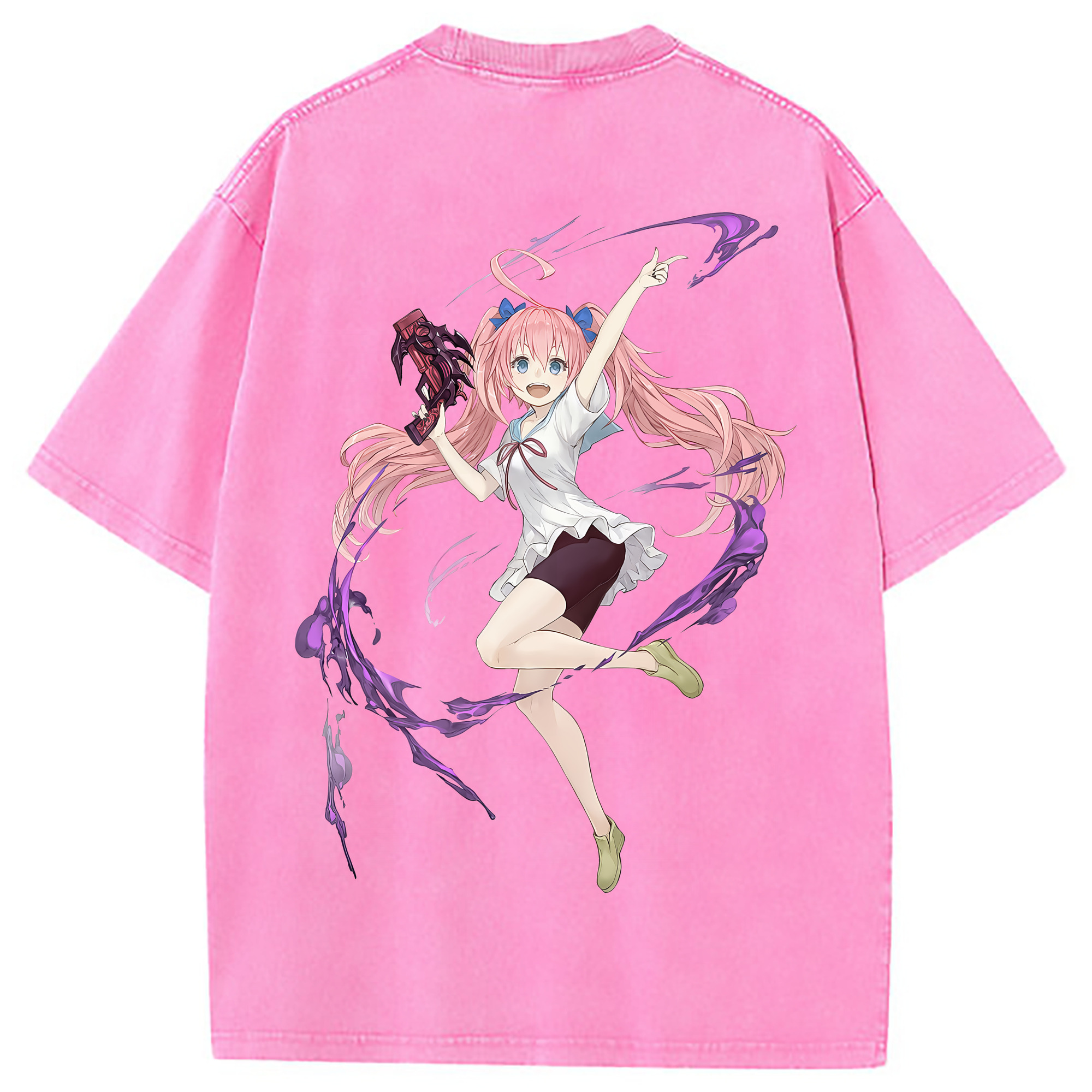 （画像用） 転スラ Regarding Reincarnated to Slime 綿100% ヴィンテージ風 半袖Tシャツ（背面プリント）